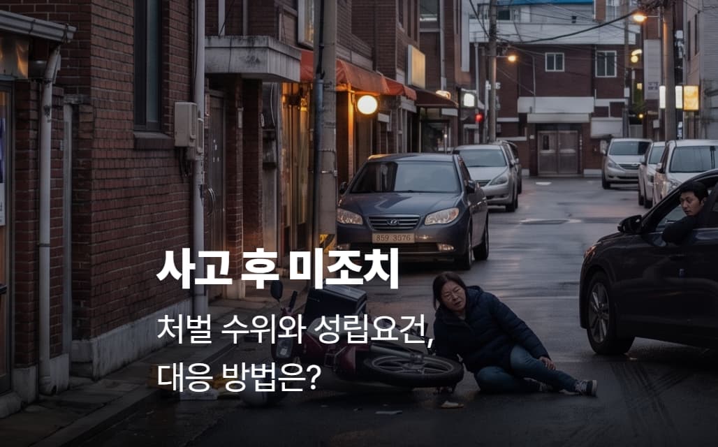 사고 후 미조치 처벌 수위와 성립 요건, 대응 방법은?