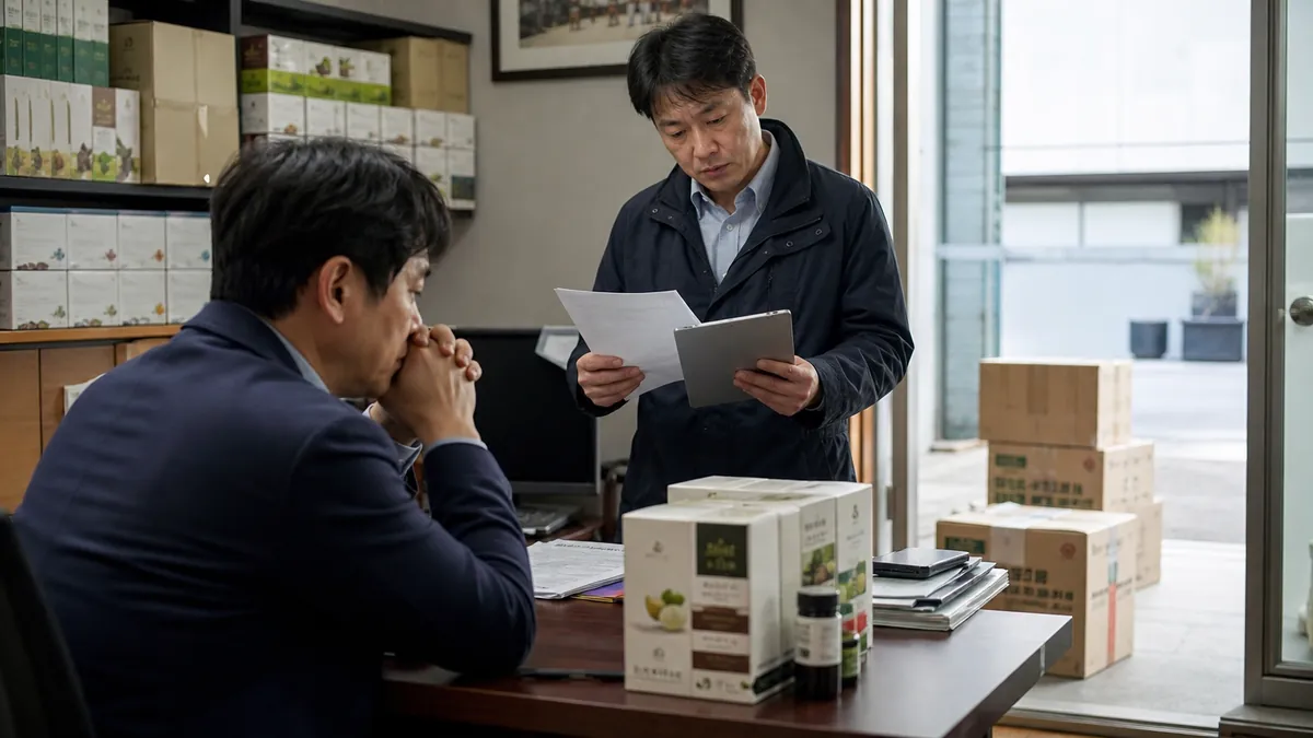 수출용 건강식품 일부 국내 유통에 따른 일반사기 혐의 대응