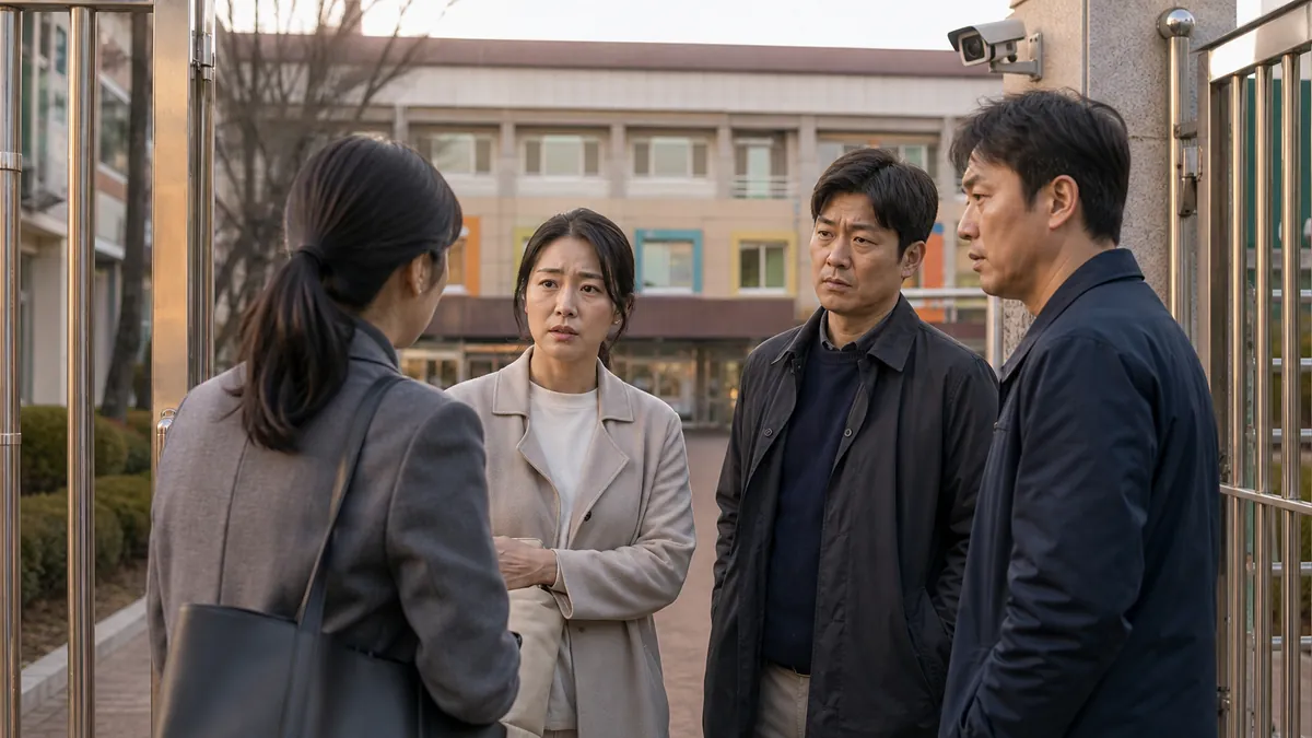학교 정문 앞 대화로 아동 정서학대 혐의를 받아 현장 영상과 진술 모순을 다툰 사건